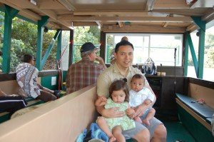 Daddy with Max and Sophie on the Fern Grove Cruise