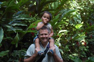 Daddy and Evan on the path to the Fern Grotto