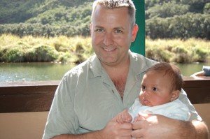Daddy and Max on the Fern Grotto cruise