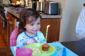Birthday breakfast practice candle